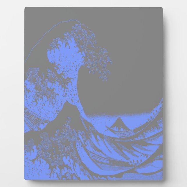 The Great Wave Seafoam Blue & Grey Plaque (Front)