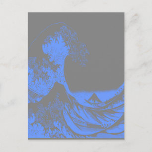 The Great Wave Seafoam Blue & Grey Postcard