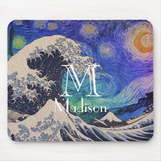 The Great Wave Starry Night Mouse Mat (Front)