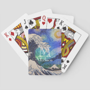 The Great Wave Starry Night Playing Cards