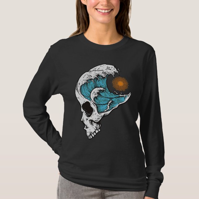 The Great Wave & Sun Big Wave Cool Graphics for T-Shirt (Front)