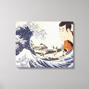 The Great Wave Ukiyoe Collages Canvas Print