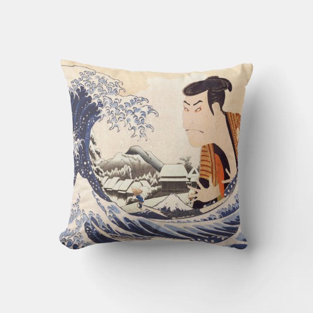 The Great Wave Ukiyoe Collages Cushion (Front)