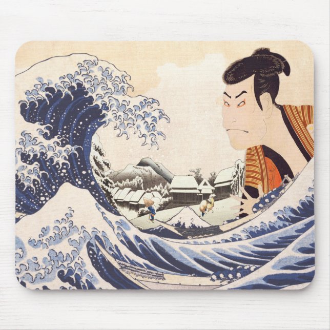 The Great Wave Ukiyoe Collages Mouse Mat (Front)