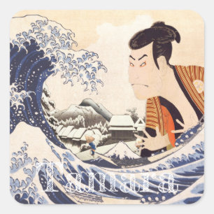 The Great Wave Ukiyoe Collages Square Sticker