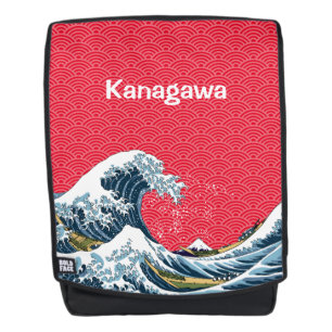 The Great Wave with Japanese Wave Pattern Backpack