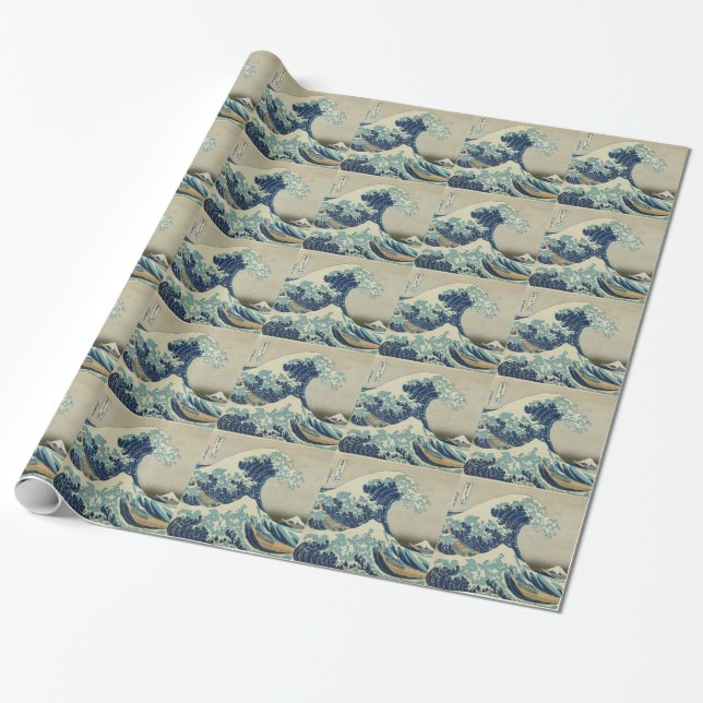 The Great Wave Wrapping Paper (Unrolled)