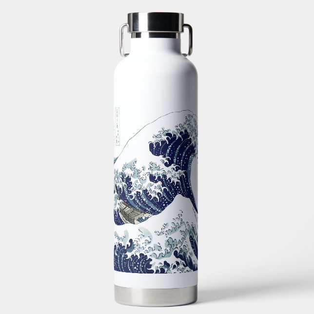 The Great Waves by Hokusai at Kanagawa Water Bottle (Front)