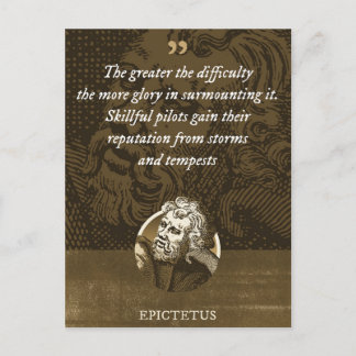 The greater the difficulty the more glory in  postcard