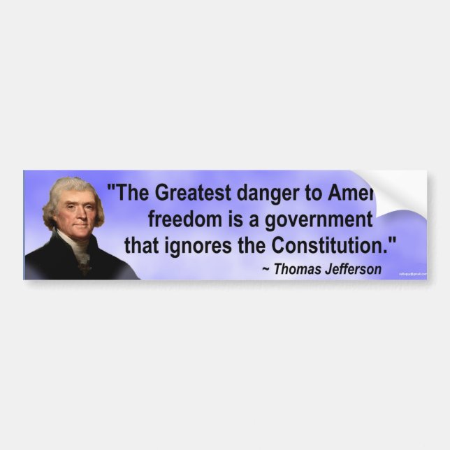 The Greates danger to American freedom... Bumper Sticker (Front)