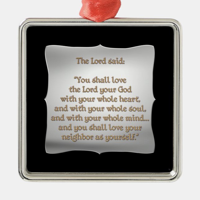 The Greatest Commandment Metal Tree Decoration (Front)