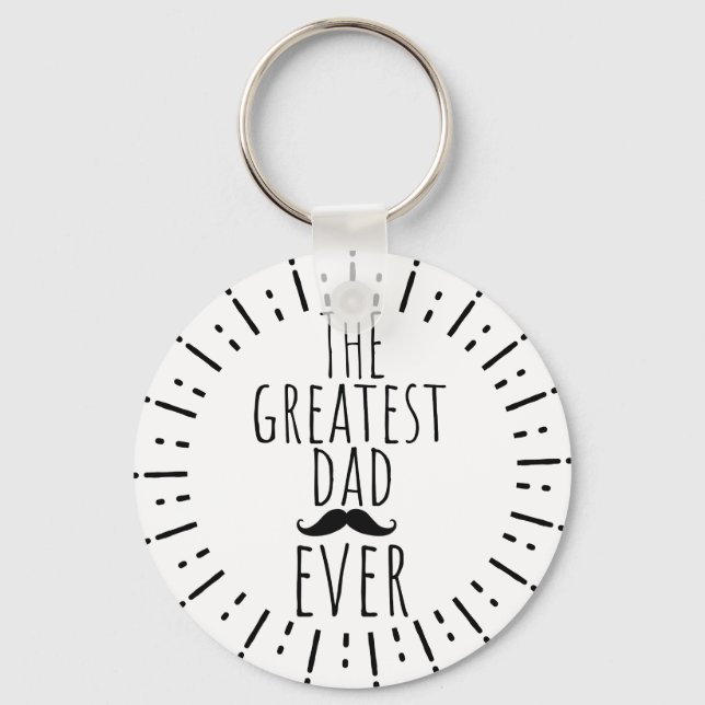 The Greatest Dad Ever Vintage Moustache Key Ring (Front)