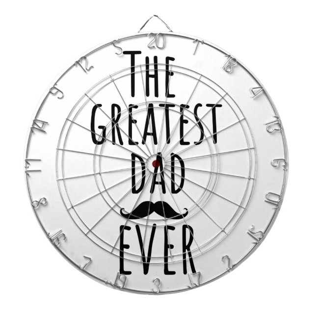 The Greatest Dad Ever With Moustache Dartboard (Front)
