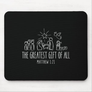 The Greatest For All Christmas Nativity Jesus Chri Mouse Mat