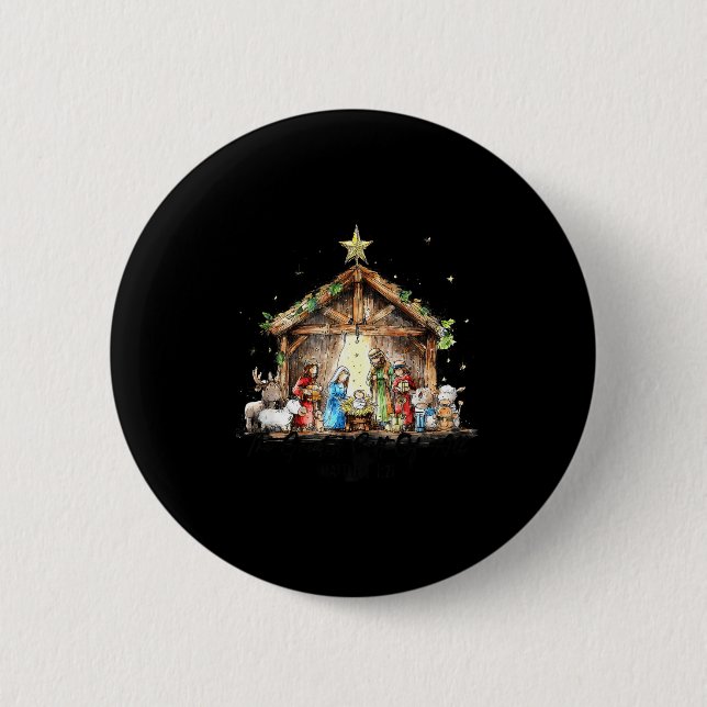 The Greatest Gift For All Christmas Nativity Jesus 6 Cm Round Badge (Front)
