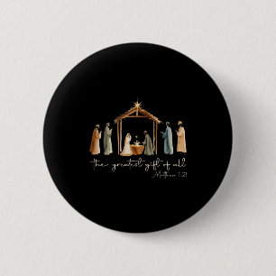 The Greatest Gift For All Christmas Nativity Jesus 6 Cm Round Badge