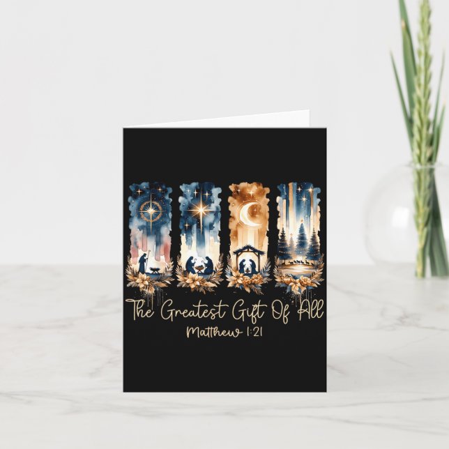 The Greatest Gift For All Christmas Nativity Jesus Card (Front)