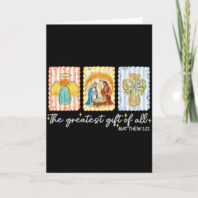 The Greatest Gift For All Christmas Nativity Jesus Card (Front)