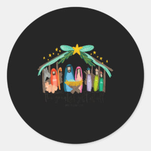 The Greatest Gift For All Christmas Nativity Jesus Classic Round Sticker