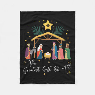 The Greatest Gift For All Christmas Nativity Jesus Fleece Blanket