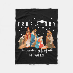 The Greatest Gift For All Christmas Nativity Jesus Fleece Blanket