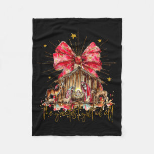 The Greatest Gift For All Christmas Nativity Jesus Fleece Blanket