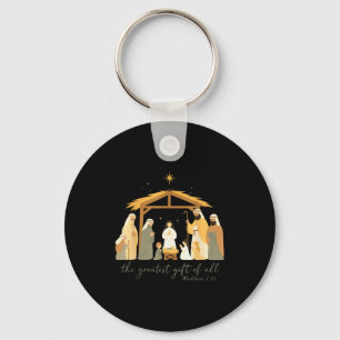 The Greatest Gift For All Christmas Nativity Jesus Key Ring