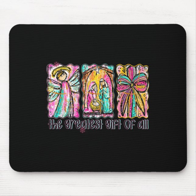 The Greatest Gift For All Christmas Nativity Jesus Mouse Mat (Front)