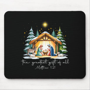The Greatest Gift For All Christmas Nativity Jesus Mouse Mat