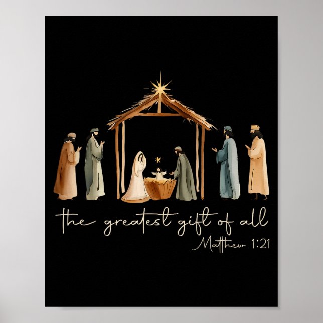 The Greatest Gift For All Christmas Nativity Jesus Poster (Front)