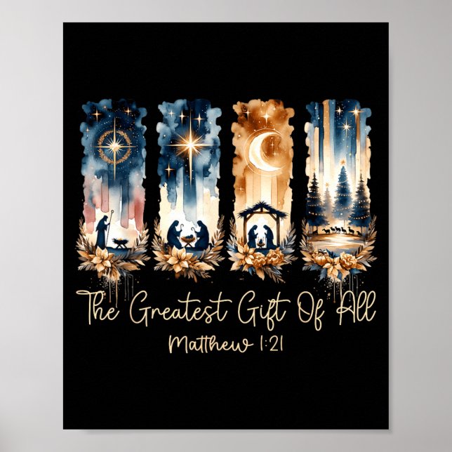 The Greatest Gift For All Christmas Nativity Jesus Poster (Front)