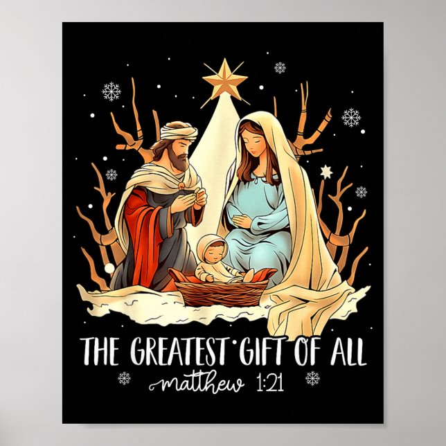 The Greatest Gift For All Christmas Nativity Jesus Poster (Front)