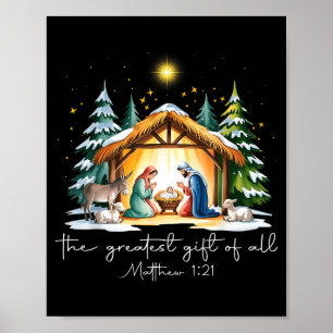 The Greatest Gift For All Christmas Nativity Jesus Poster