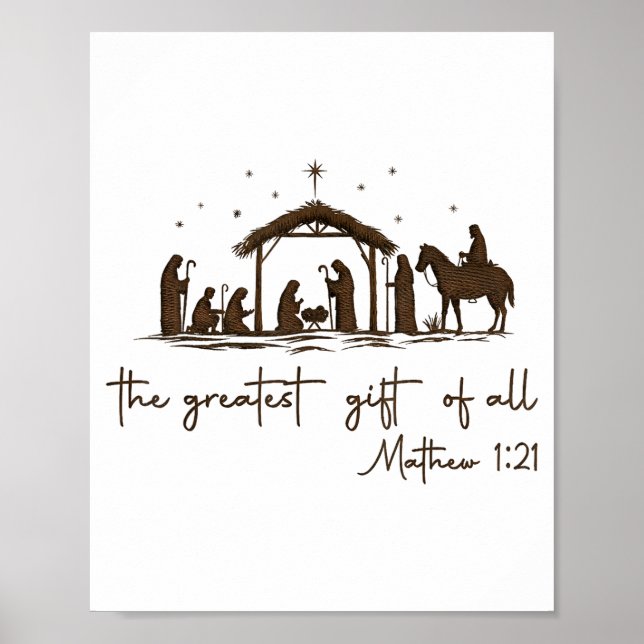 The Greatest Gift For All Christmas Nativity Jesus Poster (Front)