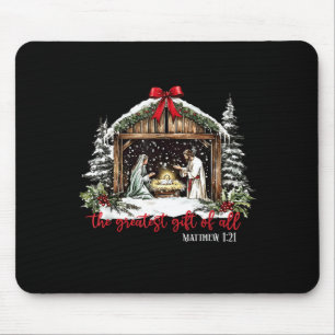 The Greatest Gift Of All Jesus Baby Christian Xmas Mouse Mat