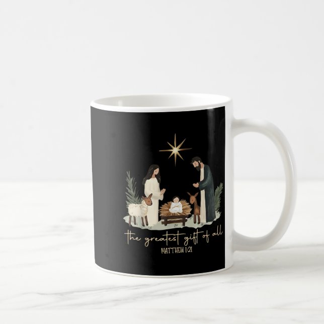 The Greatest Gift Of All Jesus Christian Holiday C Coffee Mug (Right)