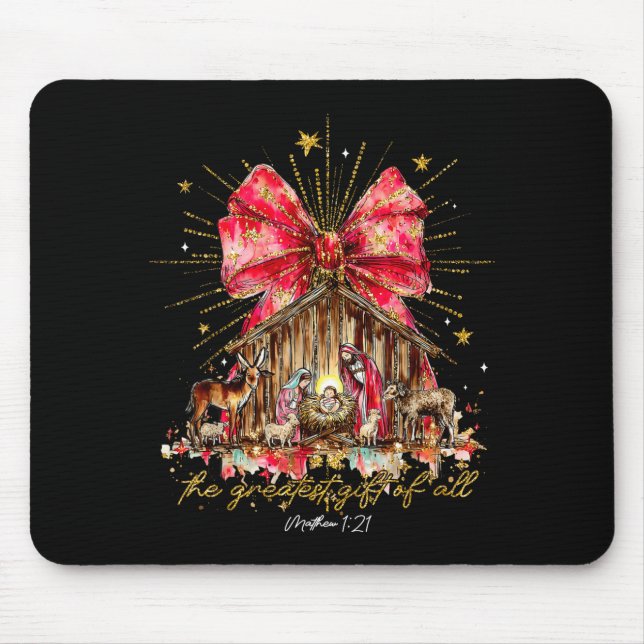 The Greatest Gift Of All Jesus Christian Holiday C Mouse Mat (Front)