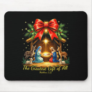 The Greatest Gift Of All Nativity Christian Christ Mouse Mat