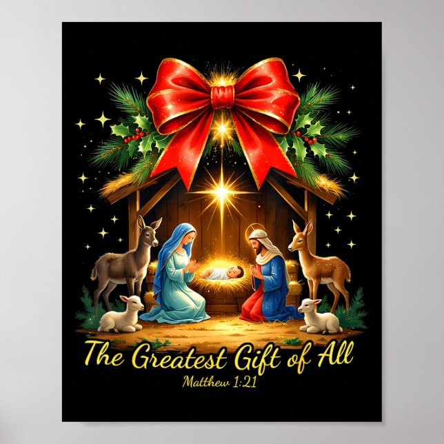 The Greatest Gift Of All Nativity Christian Christ Poster (Front)