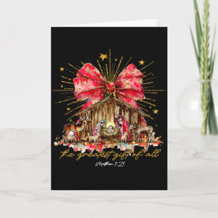The Greatest Gift Of All Nativity Scene Christian  Card