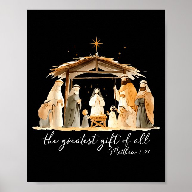 The Greatest Gift Of All Nativity Scene Christian  Poster (Front)