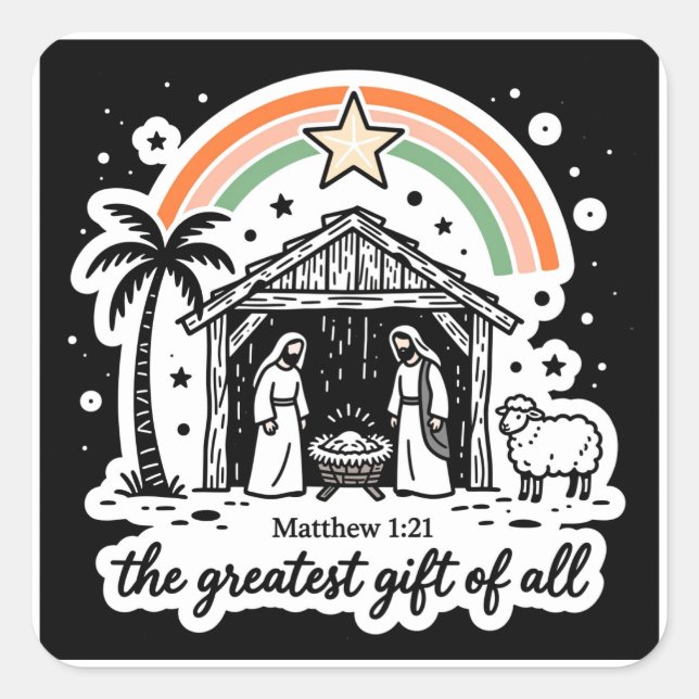 The greatest gift of all square sticker (Front)