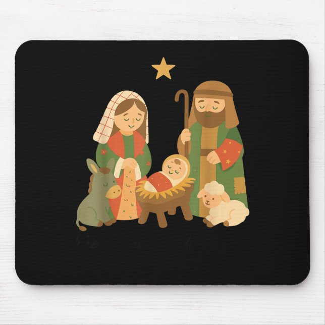 The Greatest Gift Off All Nativity Scene Jesus Mat Mouse Mat (Front)