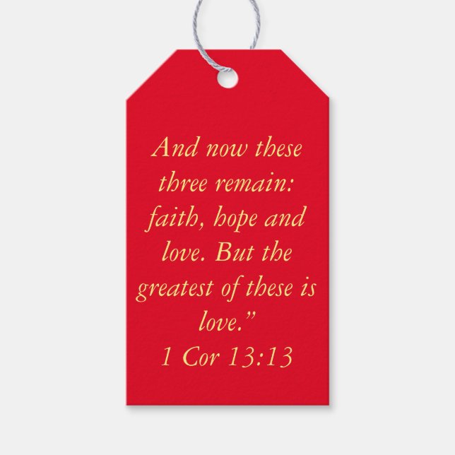 "The Greatest is Love" Scripture Gift Tag (Front)