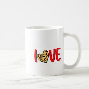 The Greatest Is Love Valentines Day Leopard Heart  Coffee Mug
