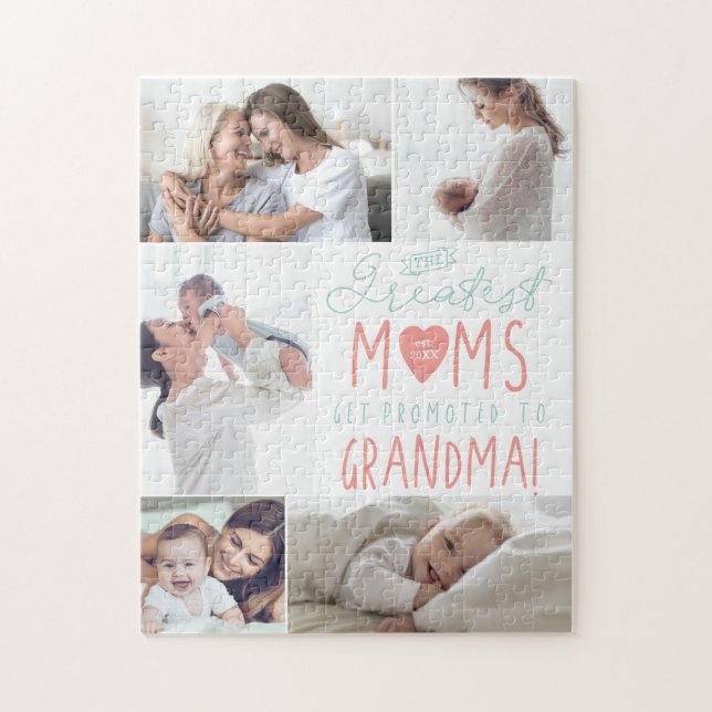 The Greatest Moms Get Promoted To Grandma Photo Jigsaw Puzzle (Vertical)