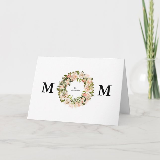 The Greatest Mum Elegant Rose Romance Mother Day  Card (Front)