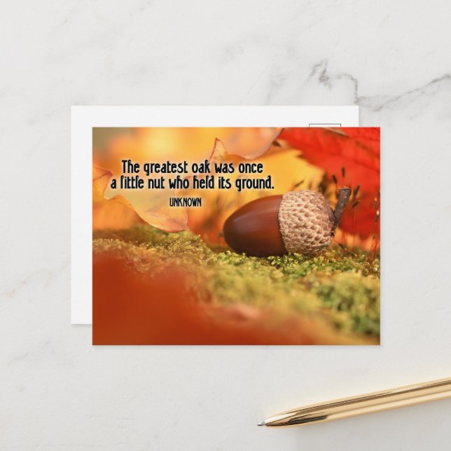 "The greatest oak" Inspirational Quote Postcard (Front/Back In Situ)