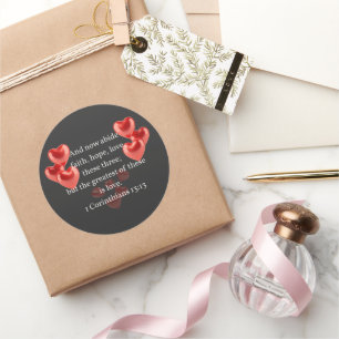 ".. the greatest of these in love."  Christian Classic Round Sticker