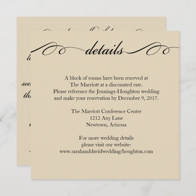 The Greatest of These is Love Wedding Details Card (Front/Back)